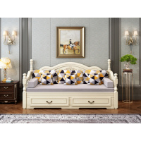 尋木匠实木沙发床小户型客厅多功能两用床美式储物欧式可折叠双人推拉床