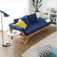 尋木匠北欧日式可折叠沙发床两用实木1.5米小户型多功能客厅双人网红款