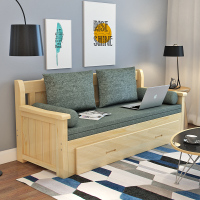 尋木匠实木沙发床可折叠客厅双人1.5米多功能可伸缩1.8米小户型推拉两用