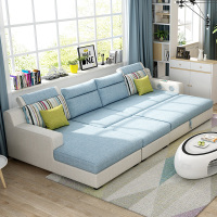 尋木匠新款简约现代智能两用多功能小户型客厅储物推拉可折叠布艺沙发床