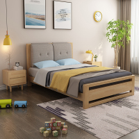 尋木匠北欧实木1.2米单人床1.5m家用小户型1.35日式小床1.8高箱储物橡木