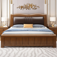尋木匠实木床1.5米主卧高箱床1.8米双人床带软靠现代简约卧室家具储物床