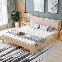 尋木匠实木床1.8米现代简约双人床1.5简易出租房主卧床架成人1.2m单人床