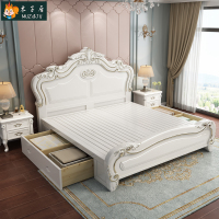 尋木匠床欧式实木床美式1.8米1.5m双人床现代简约主卧高箱储物工厂