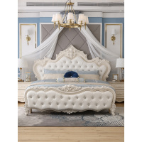 尋木匠欧式床双人床1.8米主卧现代简约实木公主床法式婚床家具套装简欧