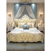 尋木匠欧式床双人床实木床主卧现代简约婚床公主床1.8米简欧卧室家具