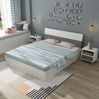 尋木匠现代简约床北欧1.8米卧室双人床1.5主卧榻榻米出租房经济型实木床