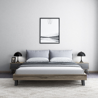 尋木匠现代风格简约1.8米主卧双人实木床北欧1.5米经济型卧室家具