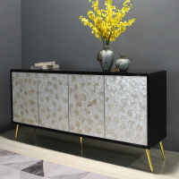 尋木匠新古典不锈钢贝壳玄关柜现代装饰厅柜美式餐边柜鞋柜轻奢电视柜