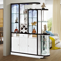 尋木匠新款玄关隔断黑白酒柜现代厅屏风带鞋柜双面开储物柜