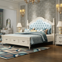 尋木匠美式床实木床主卧双人床公主床欧式婚床1.8米储物床现代简约家具