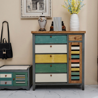 尋木匠美式鞋柜实木多功能对开鞋架客厅进简约翻斗口鞋柜换鞋凳