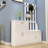 尋木匠欧式烤漆口鞋柜挂衣架组合简约现代厅柜衣帽玄关柜带坐垫鞋柜