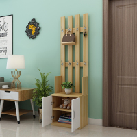 尋木匠现代简约衣帽架鞋柜带挂衣架一体落地式卧室口衣帽柜家用厅柜