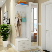 尋木匠简约现代厅玄关柜进衣帽柜挂衣架组合鞋柜带穿衣镜换鞋凳