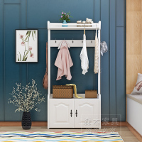 尋木匠衣架落地多功能卧室玄关家用简约北欧厅鞋架一体创意鞋柜衣帽架