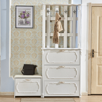 尋木匠超薄翻斗鞋柜简约现代厅柜欧式口玄关收纳多功能白色衣帽架