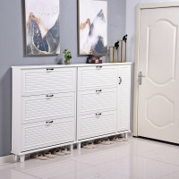 尋木匠超薄鞋柜17cm翻斗白家用进口大容量美式收纳带衣帽架一体