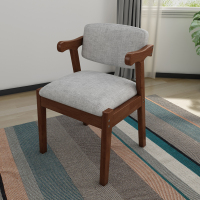 尋木匠北欧简约现代书房书桌椅子家用卧室全实木牛角椅电脑办公椅椅