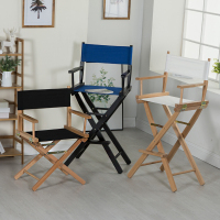 尋木匠实木导演椅户外便携折叠帆布椅靠背吧台椅酒吧椅办公休闲椅沙滩椅