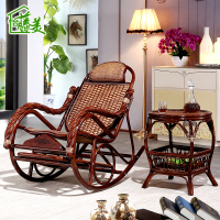 尋木匠真藤摇摇椅阳台藤椅大人逍遥椅子 家用休闲实木藤制老人午睡躺椅