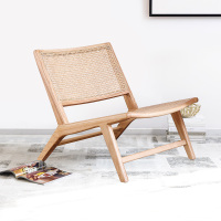 尋木匠阳台休闲椅子简约躺椅藤椅靠背北欧ins藤编椅子单人实木沙发椅