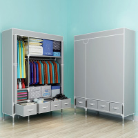 尋木匠衣柜简易布衣柜钢管加粗加固出租房用家用宿舍单人小加厚布柜