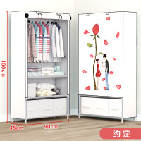 尋木匠小号布艺简易单人衣柜组装挂放衣服衣橱柜子折叠钢管加厚老布收纳