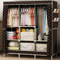 尋木匠布衣柜钢管加粗加固双人家用加厚钢架组装牛津布单人简易布艺柜子