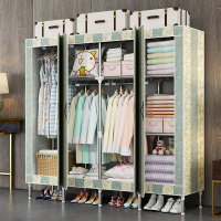 尋木匠简易衣布柜全钢架钢管加固加粗布艺牛津布家用经济型组装挂衣柜
