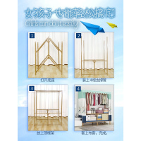 尋木匠简易布衣柜折叠免安装加粗加固加厚钢管全钢架家用布艺收纳挂衣柜