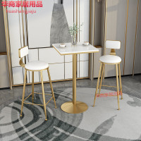 尋木匠奶茶店桌子铁艺吧台椅现代简约餐台椅网红桌椅咖啡高脚椅子吧台凳