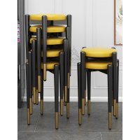 尋木匠北欧轻奢凳子简约矮凳网红ins小板凳懒人皮革叠放餐桌凳家用圆凳