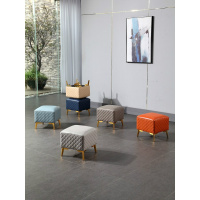 尋木匠北欧真皮方凳轻奢沙发凳家用换鞋凳小凳子客厅茶几矮凳坐墩脚踏凳