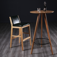 尋木匠北欧吧凳休闲吧台椅酒吧现代实木靠背高脚凳轻奢创意家用吧台凳子