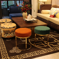 尋木匠北欧轻奢圆凳简约沙发凳家用椅子梳妆凳客厅矮凳不锈钢凳子化妆凳