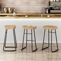 尋木匠吧台椅高脚凳现代简约北欧酒吧吧台凳轻奢实木铁艺个性家用高凳子