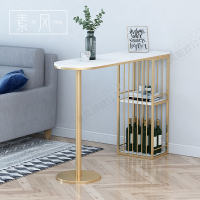 尋木匠北欧大理石吧台桌家用轻奢高脚长桌椅子组合玄关客餐厅靠墙窗隔断