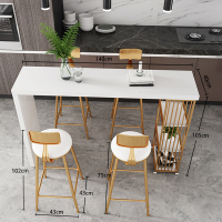 尋木匠北欧简约吧台桌家用厨房酒吧台实木现代长条桌子靠墙高脚桌椅组合