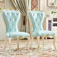 尋木匠欧式实木现代餐厅椅子家用法式餐椅靠背凳子简约皮艺餐桌椅休闲椅