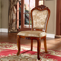 尋木匠欧式实木餐椅家用靠背椅餐厅布艺歺椅洽谈椅网红皮艺椅美式椅子