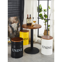 尋木匠油漆桶凳子快餐店储物圆桶可收纳酒吧个生卡通铁艺铁桶小板凳