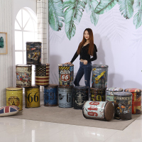 尋木匠餐凳矮凳储物凳酒吧凳铁艺凳吧台凳铁桶凳油漆桶圆凳子