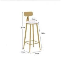 尋木匠铁艺吧台桌家用简约小金色奶茶店靠墙长条桌酒吧实木高脚桌椅组合