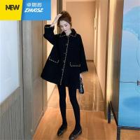 赫本风呢子大衣女小个子新款流行韩版宽松中长款黑色毛呢外套 ZHUOSIZHE 卓思哲