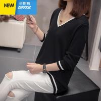 大码女装秋冬装新款宽松洋气针织打底衫胖妹妹显瘦遮肚毛衣潮 ZHUOSIZHE 卓思哲