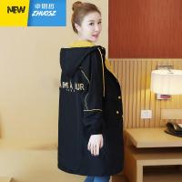 时尚风衣女中长款秋冬季韩版宽松初中高中学生羔毛加绒加厚外套 ZHUOSIZHE 卓思哲