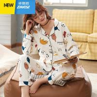 睡衣女秋季长袖开衫猫咪学生春秋款家居服女套装空调房冬天 卓思哲