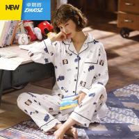 韩版睡衣女春秋季薄款长袖宽松家居服两件套装开衫芝麻街 卓思哲