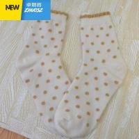 秋冬韩版可爱圆点中筒袜子女加厚保暖袜日系Lolita甜美花边袜 卓思哲袜子